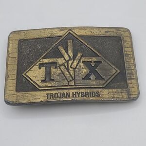 Vintage Trojan Hybrids Belt Buckle Corn Seed